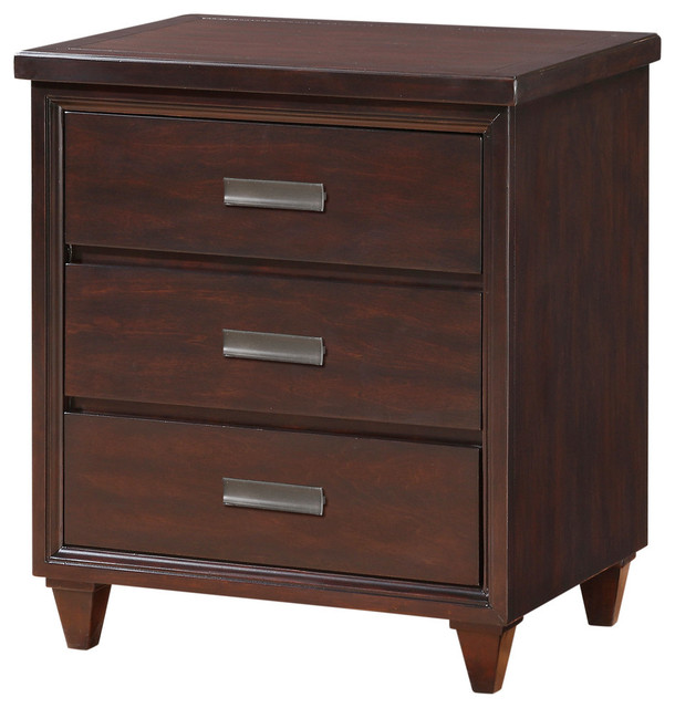 Raleigh Nightstand, Cherry Transitional Nightstands And Bedside