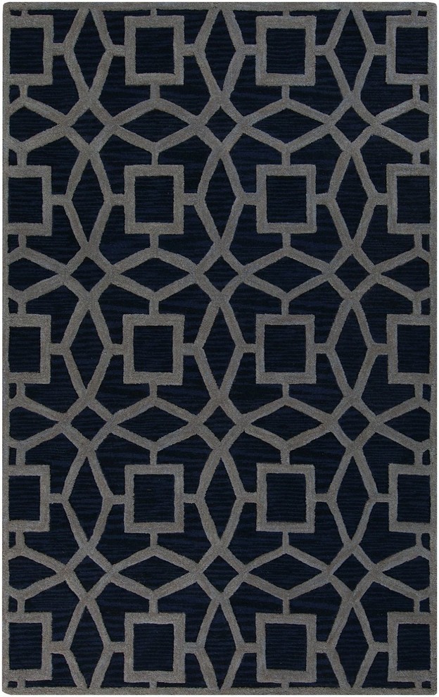 Dream Area Rug, Rectangle, Midnight Blue, Pigeon Gray, 2'x3'