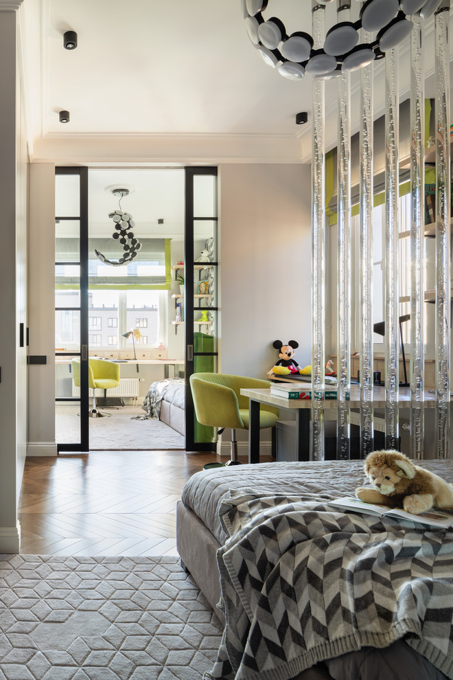 Ахроматика детской зоны с цветовыми акцентами