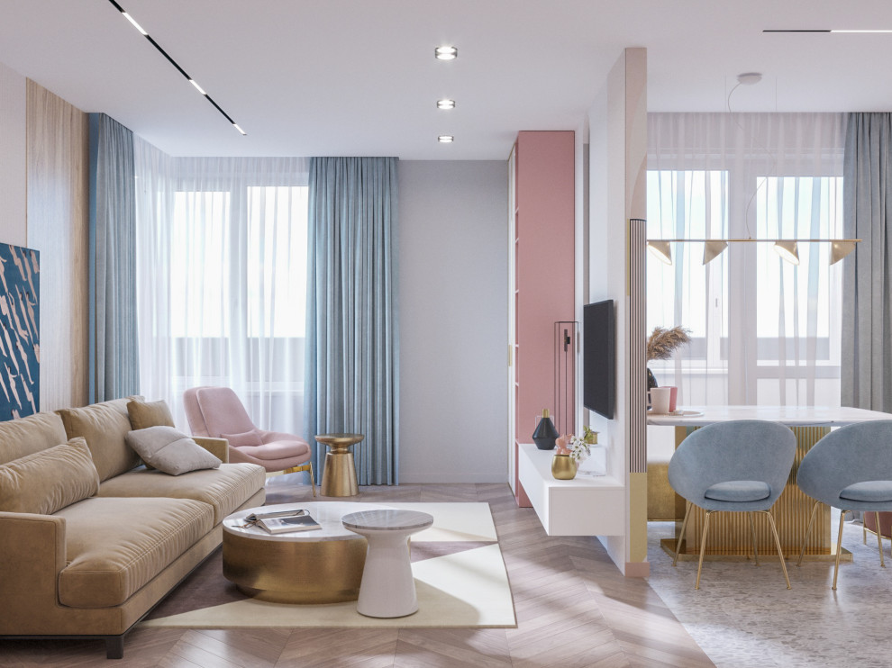 Квартира в нежных тонах для девушки студентки