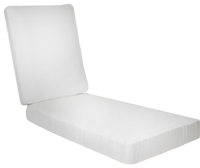 Extra Long Replacement Chaise Lounge Cushion With Knife Edge - Canvas ...