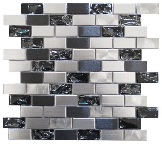 glass and stainless steel mosaic tile