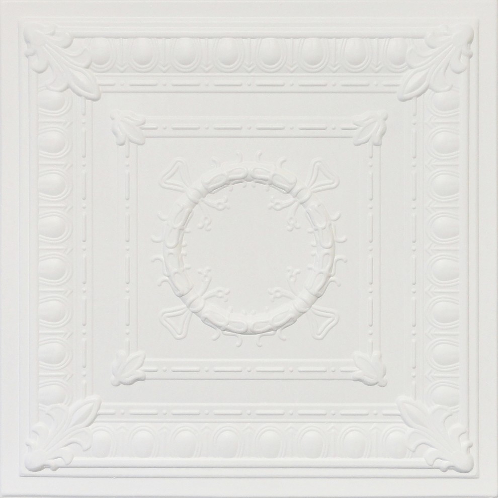 19.6"x19.6" Styrofoam Glue Up Ceiling Tiles R47 Ultra Pure White Behr Satin