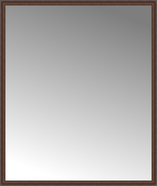 67"x79" Custom Framed Mirror, Embossed Brown