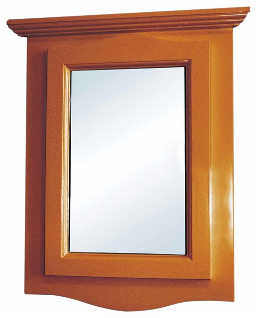 Bathroom Medicine Cabinet with Mirror Golden Oak Hardwood Corner Wall Mount