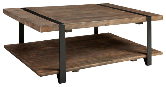 Modesto 48 L Reclaimed Wood Coffee, Contemporary Rustic Coffee Tables