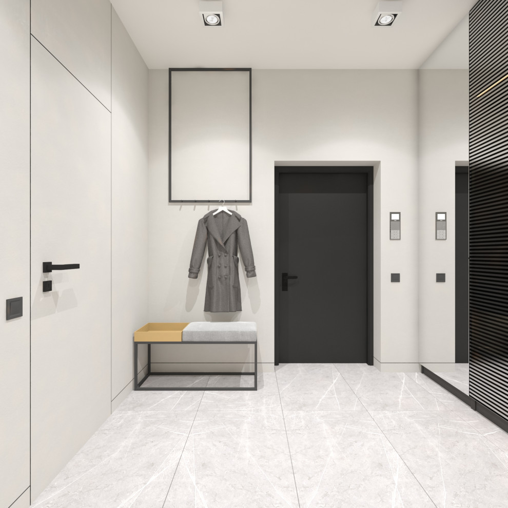 Прихожая в однокомнатной квартире в стиле минимализм