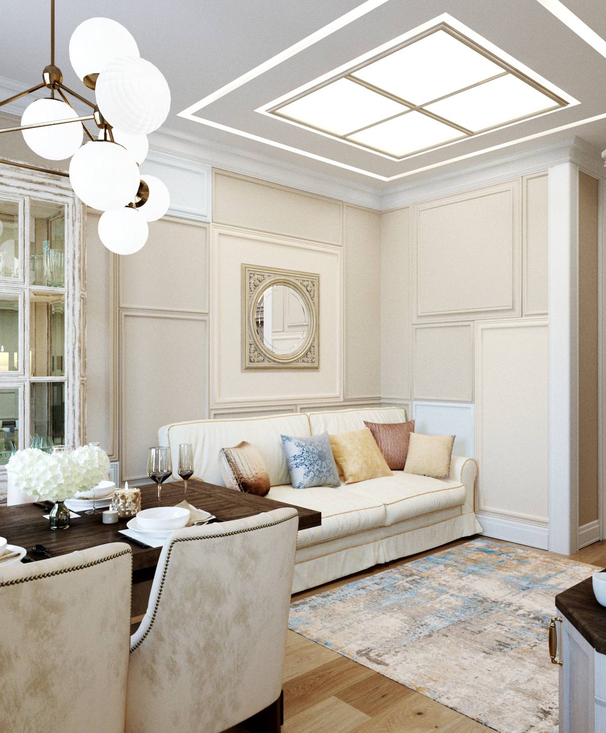 Проект кухни-гостиной в сталинском доме