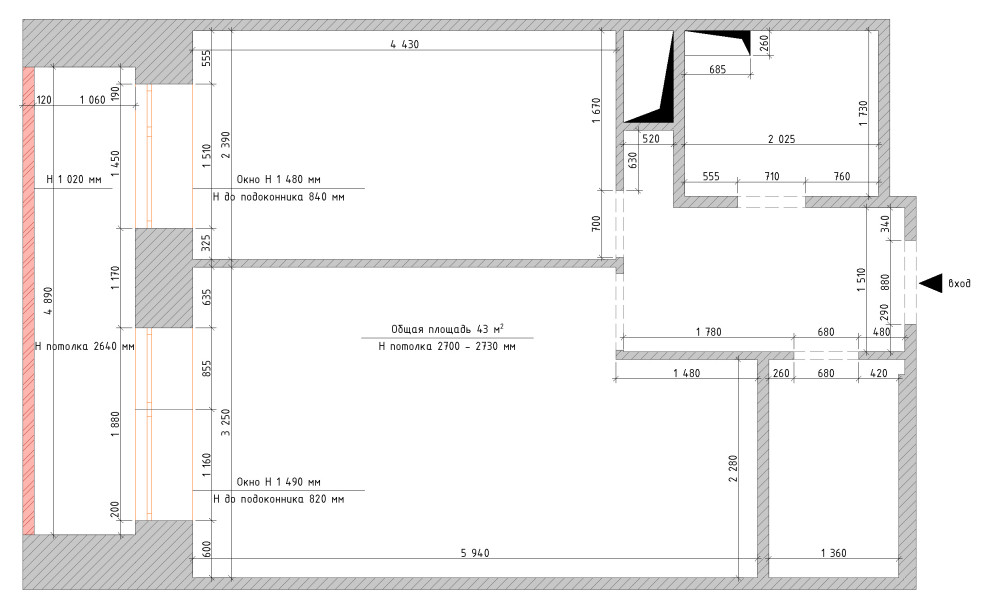 Обмерный план квартиры