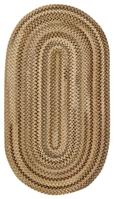 Manchester Braided Oval Rug, Beige Hues, 7'x9'