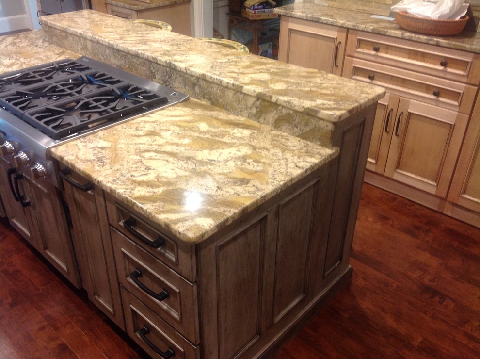 Inspiration for a rustic kitchen remodel with granite countertops