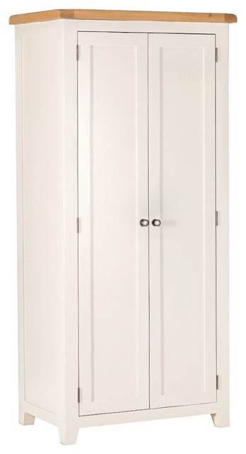 Padstow Ivory Painted Oak Full Hanging Wardrobe Country