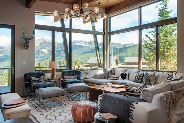 Carole Sisson Design rustic-living-room