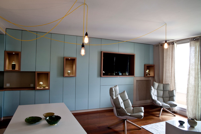 rangements cachés dans appartement à Paris - Contemporain - Paris ... rangements cachés dans appartement à Paris - Contemporain - Paris ...