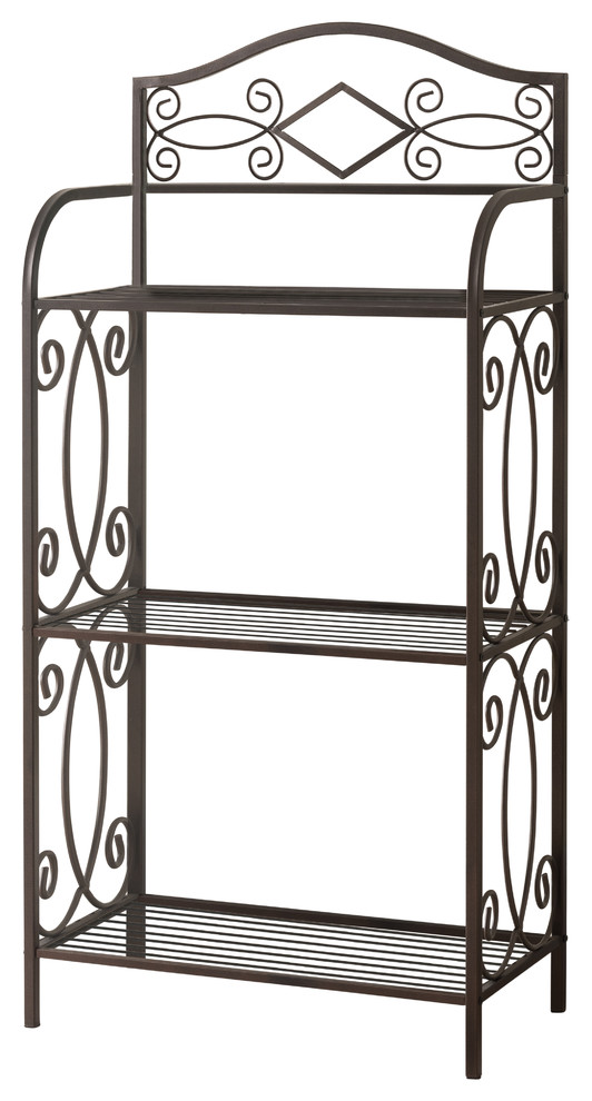 Dolly Pewter Metal 3 Tier Freestanding Bathroom Shelving Rack ...