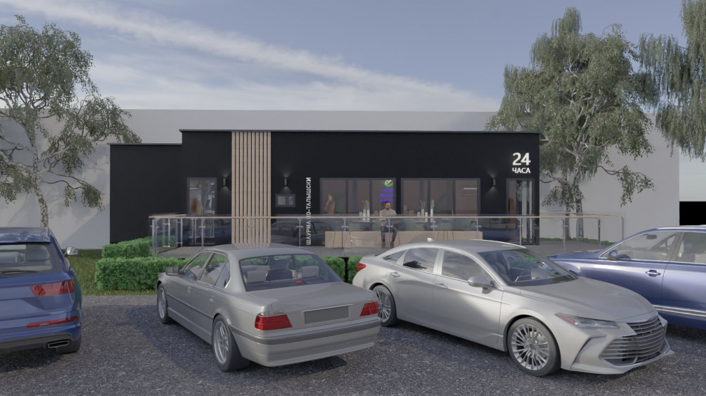 Проект фасада павильона шаурмы