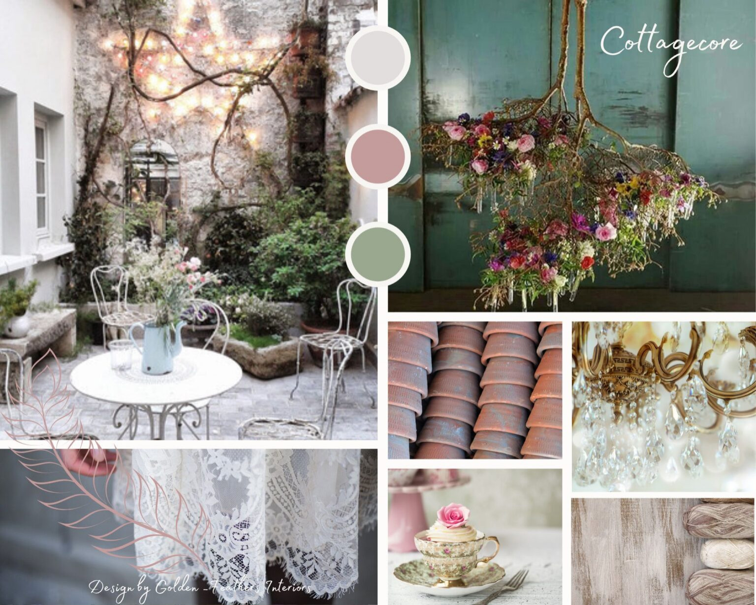 Cottage Core:   This palette honours all things vintage. Cottage Core is a soft palette scheme that has been around for a while and it is effortlessly timeless! Its completely elegant and graceful, an