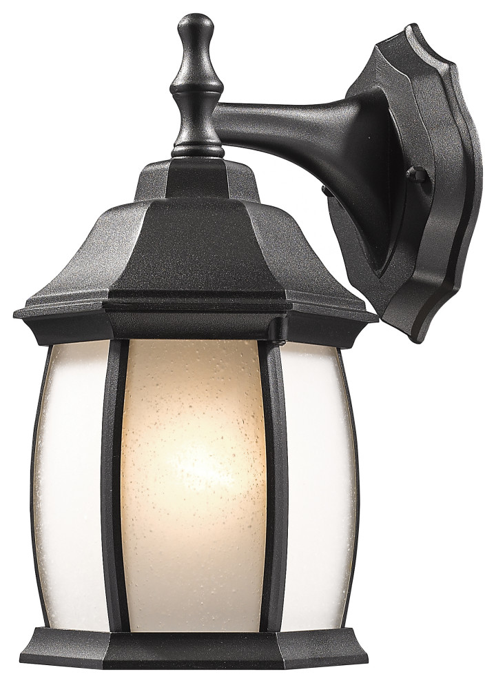 Waterdown Collection 1 Light Outdoor Wall Light in Black Finish
