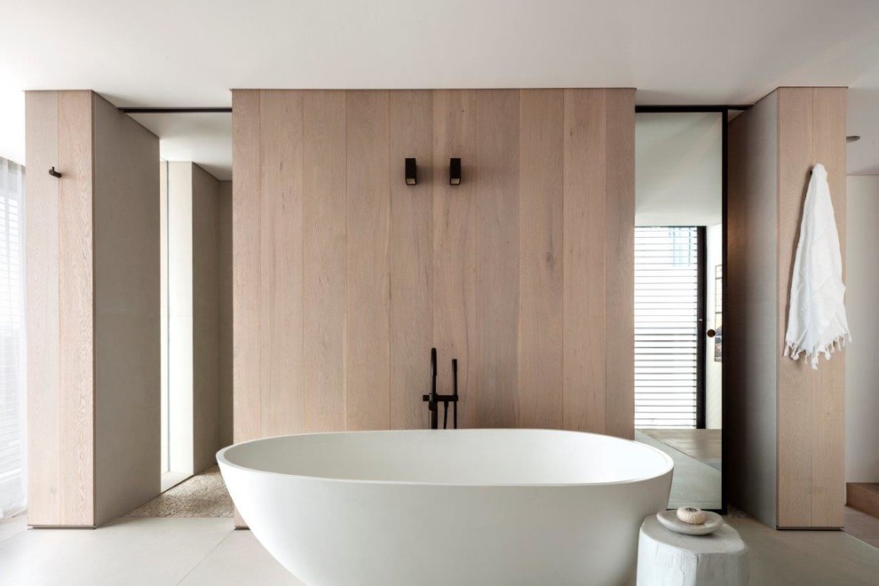 This is an example of a modern bathroom in Sydney.