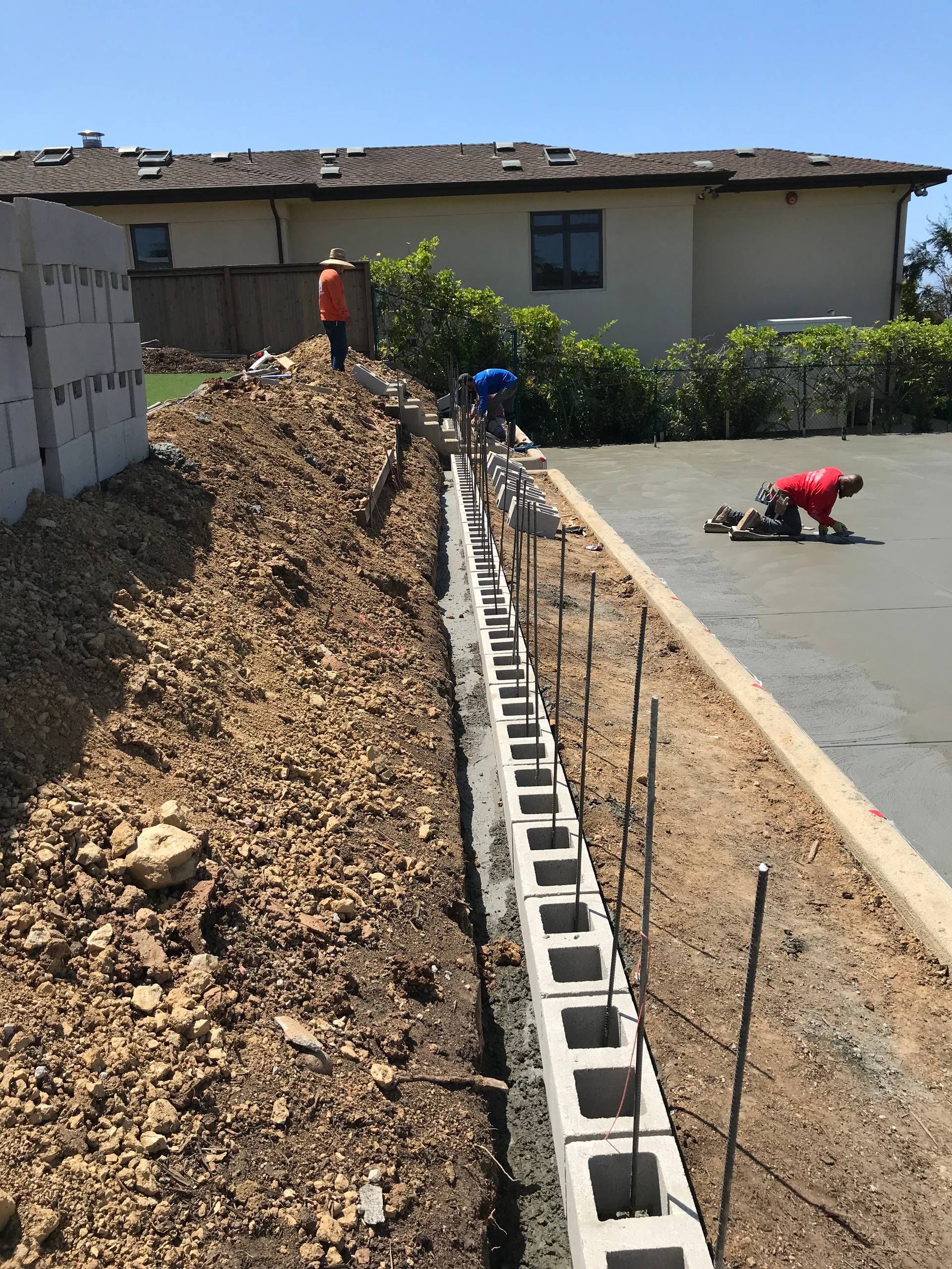 Retaining Wall and Concrete Slab in La Jolla