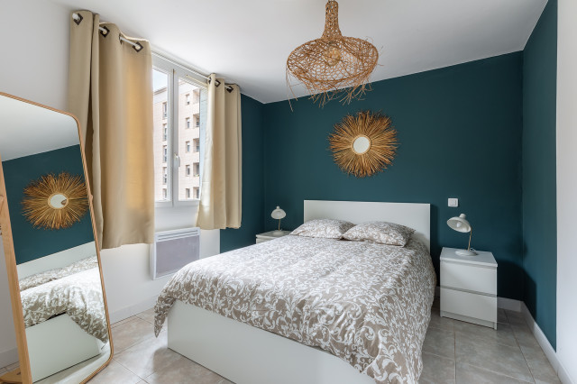 R&eacute;novation d'un apprtement de 55m&sup2; contemporaneo-dormitorio