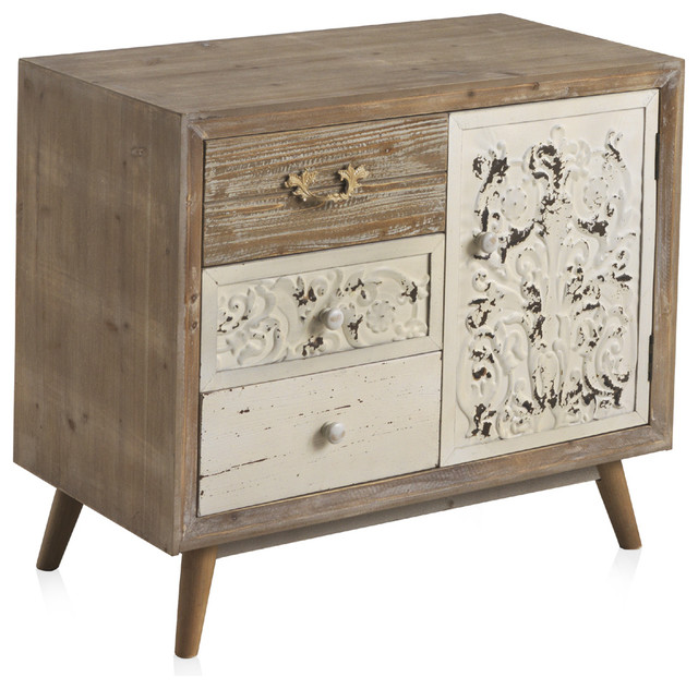 Natural Wooden Cabinet With 3 Drawers And 1 Door Tropical Chests Natural Wooden Cabinet With 3 Drawers And 1 Door Tropical Chests Of By Geese