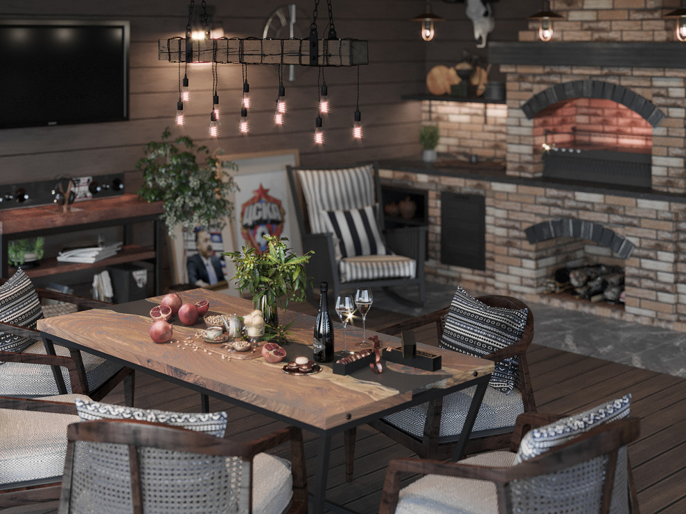 Беседка на придомовой территории для фаната ФК ЦСКА. Поселок Марково-Курсаково