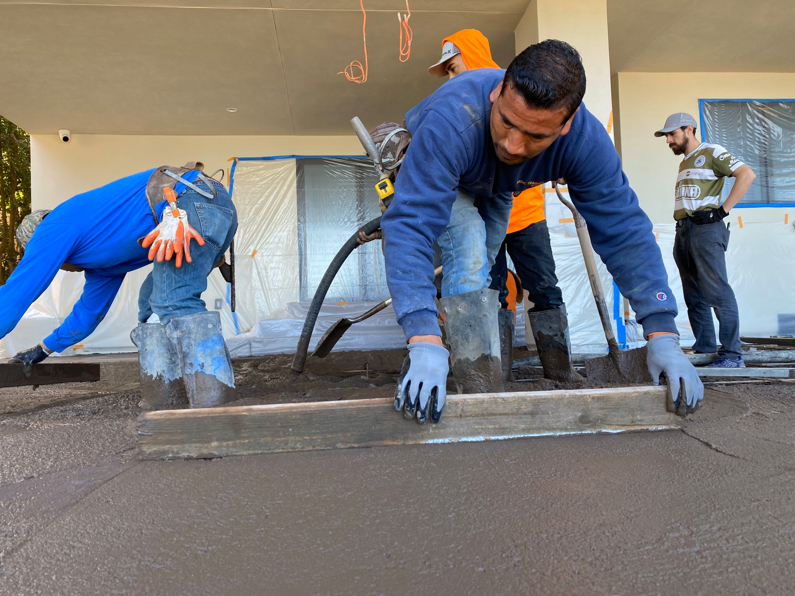 Installing Adobe Color Concrete in Back Patio in Point Loma