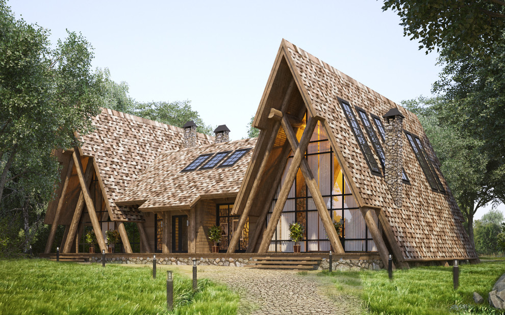 Передний фасад дома на 10 гостевых номеров.