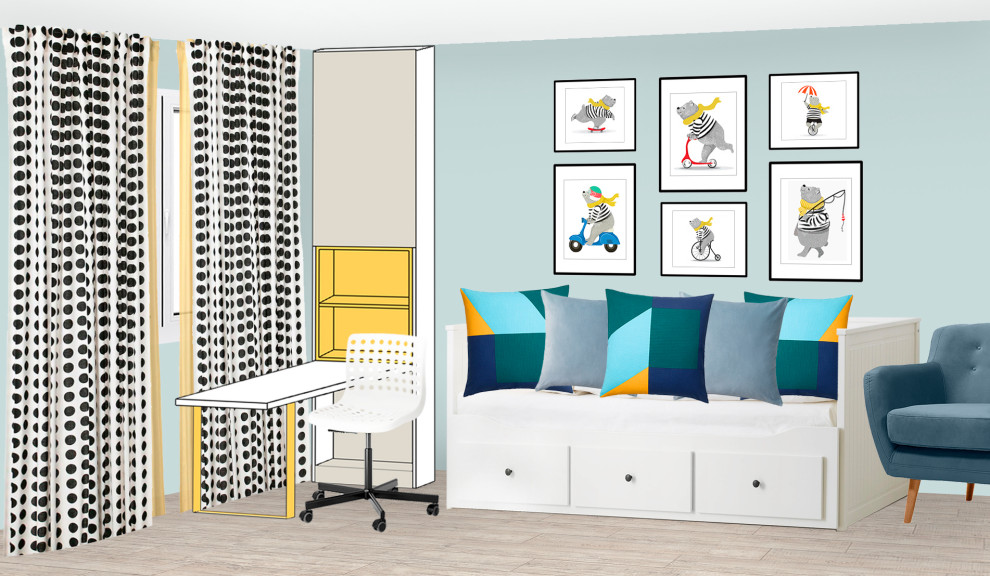 Подбор мебели, текстиля, декора, разработка корпусной мебели для детской комнаты