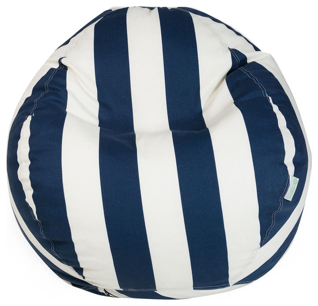 Vertical Stripe Bean Bag Contemporary Outdoor Lounge Chairs by