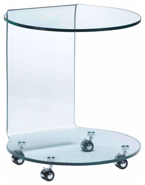 Mission Side Table Glass, Clear Contemporary Side Tables And End