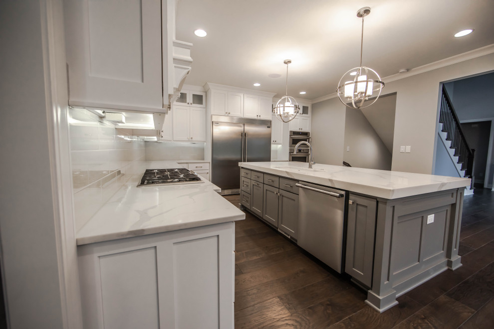 Two Story with Indoor Basketball Court - Traditional - Kitchen ...