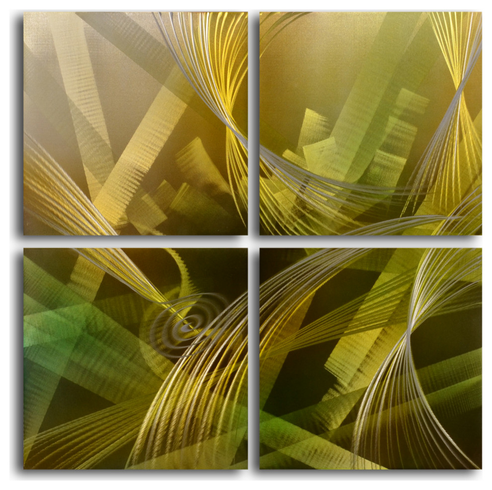 "Tropicals" 4Piece Contemporary Handmade Metal Wall Art Set Contemporary Metal Wall Art