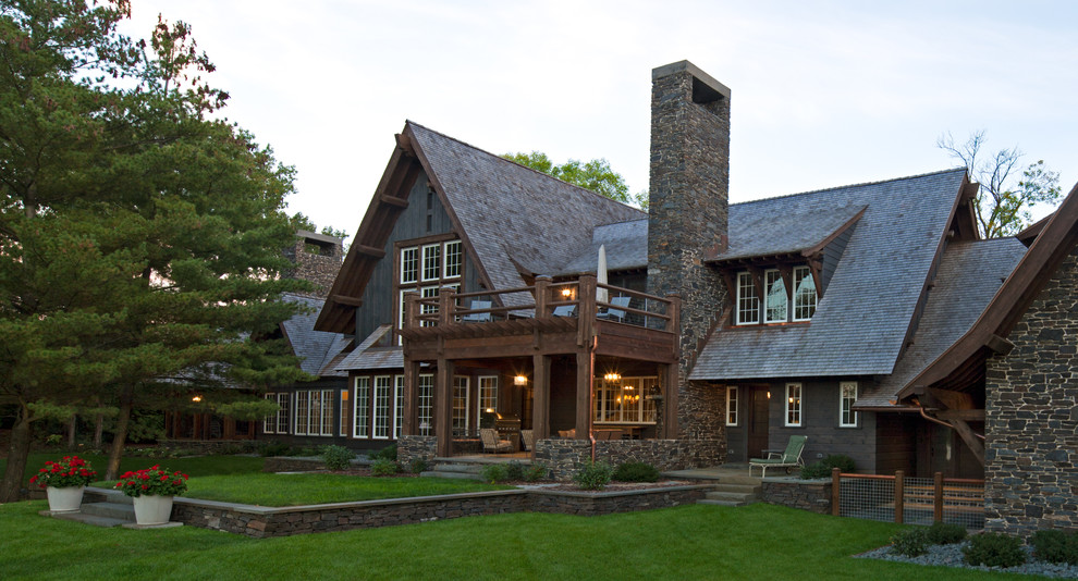 Lake Lodge Rustic Exterior Minneapolis by Murphy