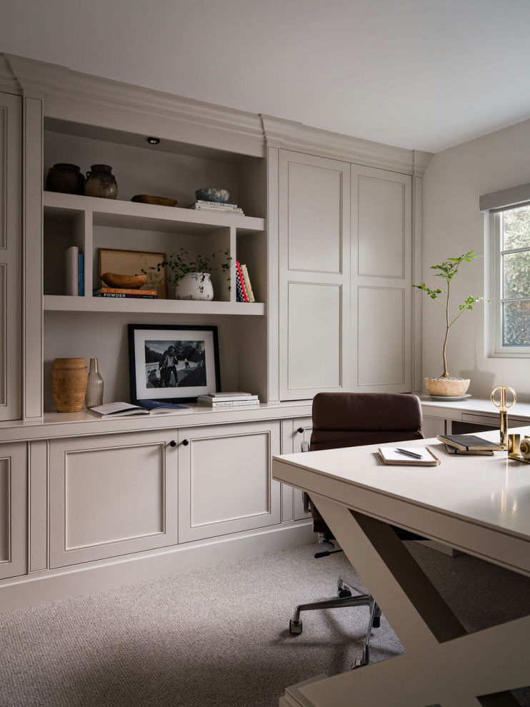 Custom Built-In Home Office Millwork | Organic Modern - Transitional ...