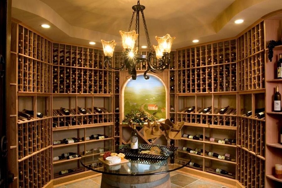 Naperville Traditional Wine Cellar Chicago by Lakeshore Wine Cellars