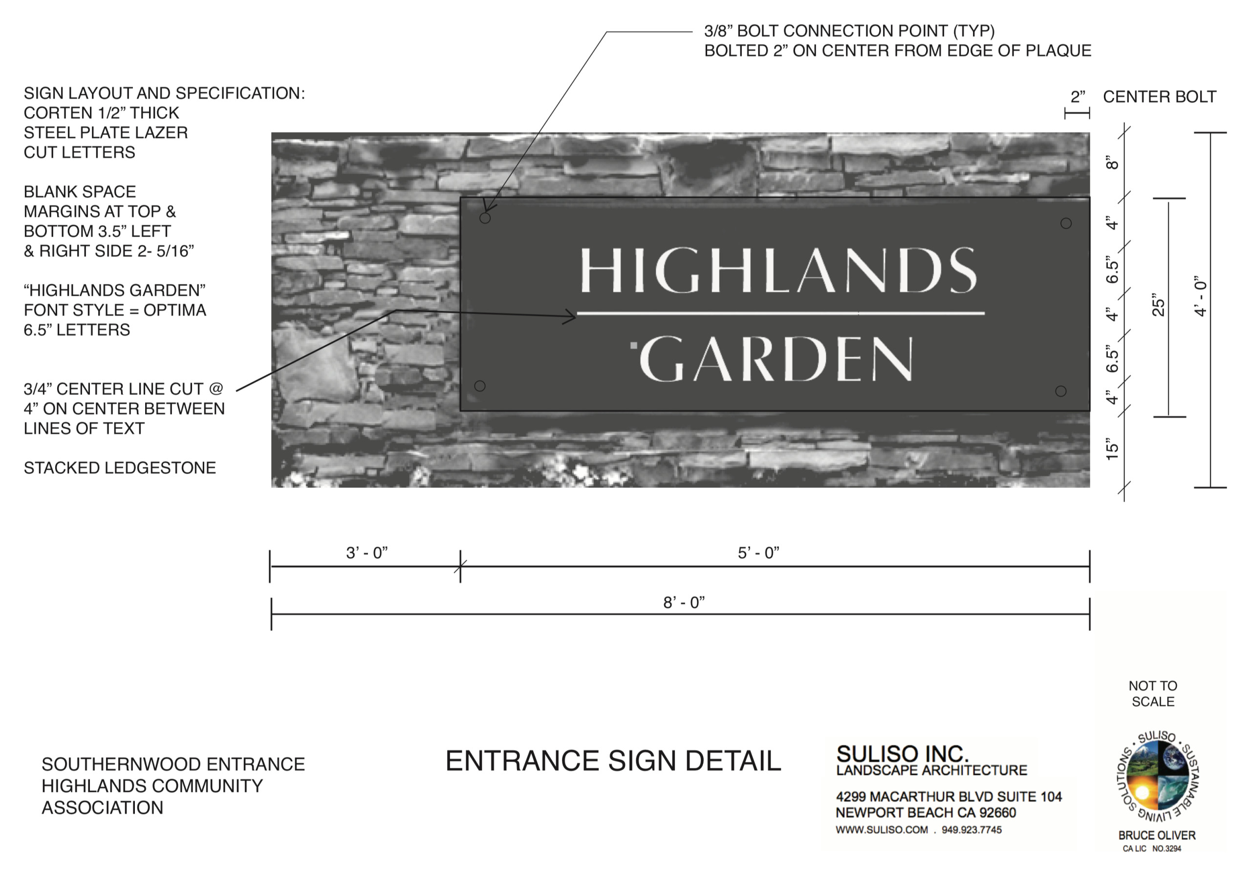 Highlands Garden monument signs