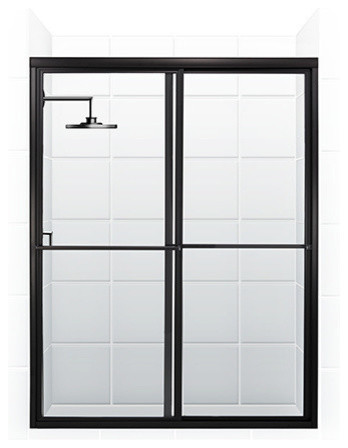 Newport Bypass Sliding Shower Door, Black Bronze, 45.5"x70"