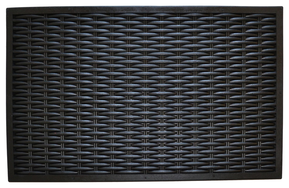 Imports Decor Rubber Rubber Woven Door Mat With Black Finish 828RBM