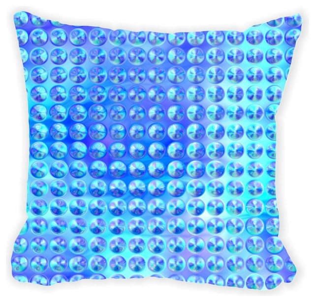 Rikki Knight LLC Glassy Blue Circles Microfiber Throw Pillow - Decorative Pillows Houzz