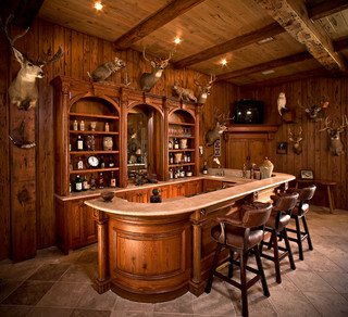 West Texas Traditional Ranch - Rustic - Home Bar - Houston ...