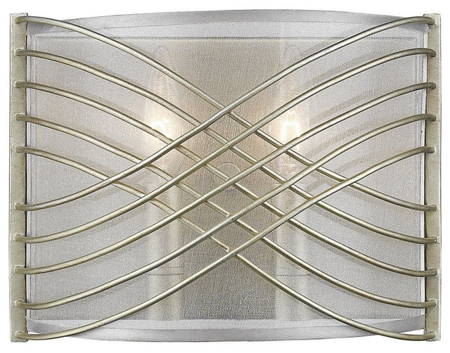 Golden Lighting Zara 2Light Wall Sconce, White Gold Transitional