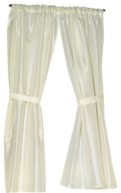 "Lauren" Diamond-Piqued, 100% Polyester Window Curtain in Ivory