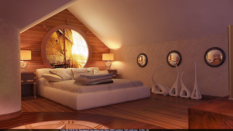 Интерьер мансардного этажа