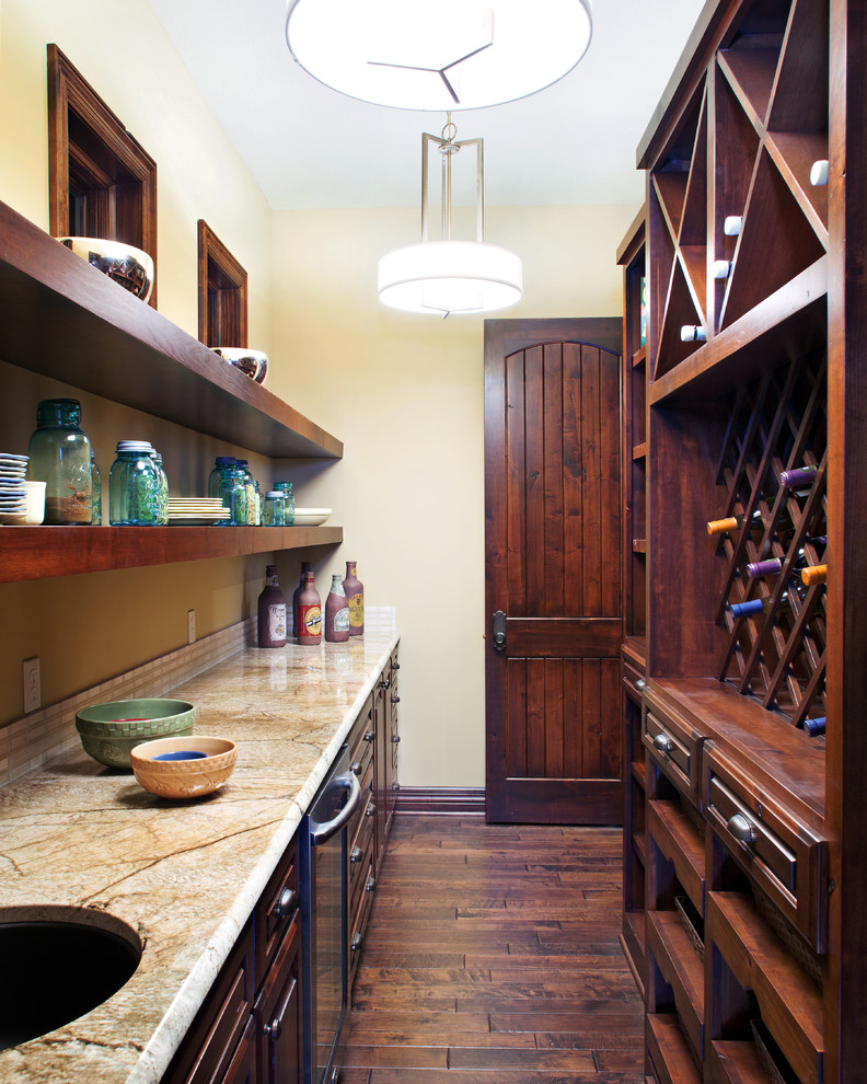 Example of a transitional kitchen design in Omaha