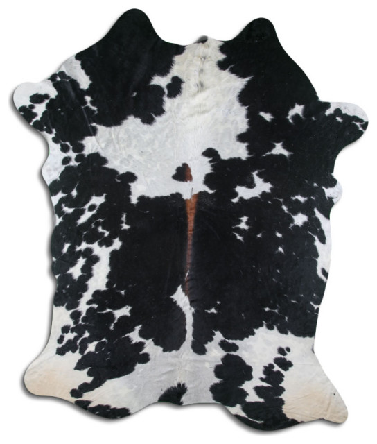 NATURAL HAIR ON Cowhide Rug DE BLACK AND WHITE, 5'x7' to 6'x8