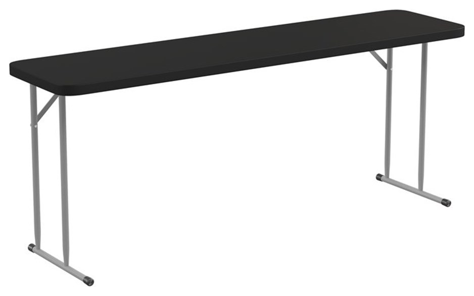 Flash Furniture Rectangle Plastic Folding Training/Seminar Table in Black Contemporary