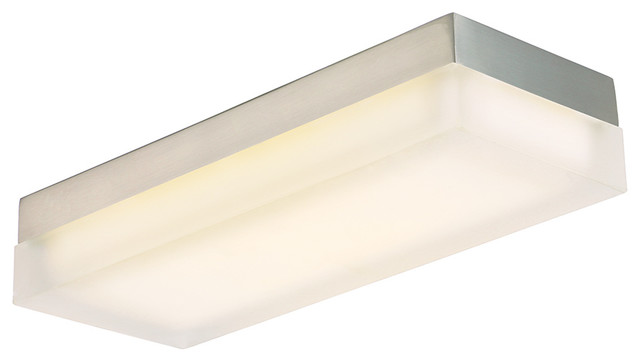 Wac Lighting Dice 14 Rectangular Led White Flush Mount Brushed