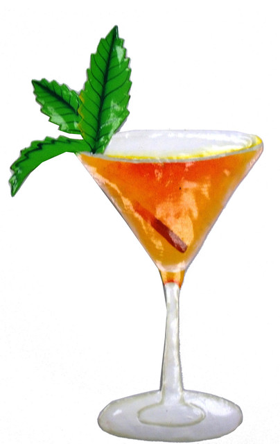 Tropical Cosmopolitan Martini Haitian Metal Wall Decor